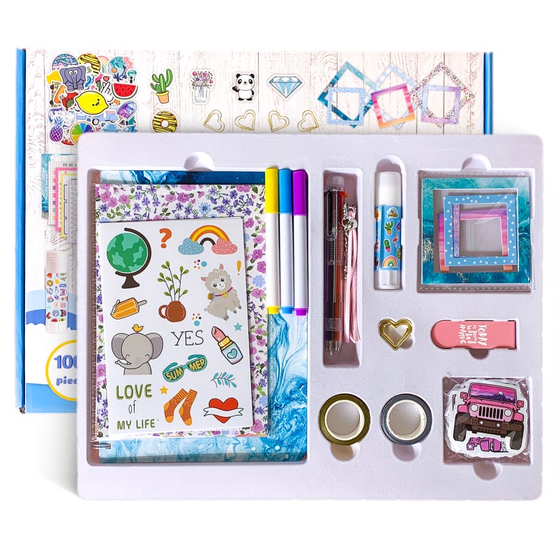 DIY Journal Kit Multicolor Acid-Free Paper & Smooth Writing - Boost Creativity Journaling Supplies for Girls Aged 6 And Up, Journaling, Scrapbooking, Note-Taking - Image 1