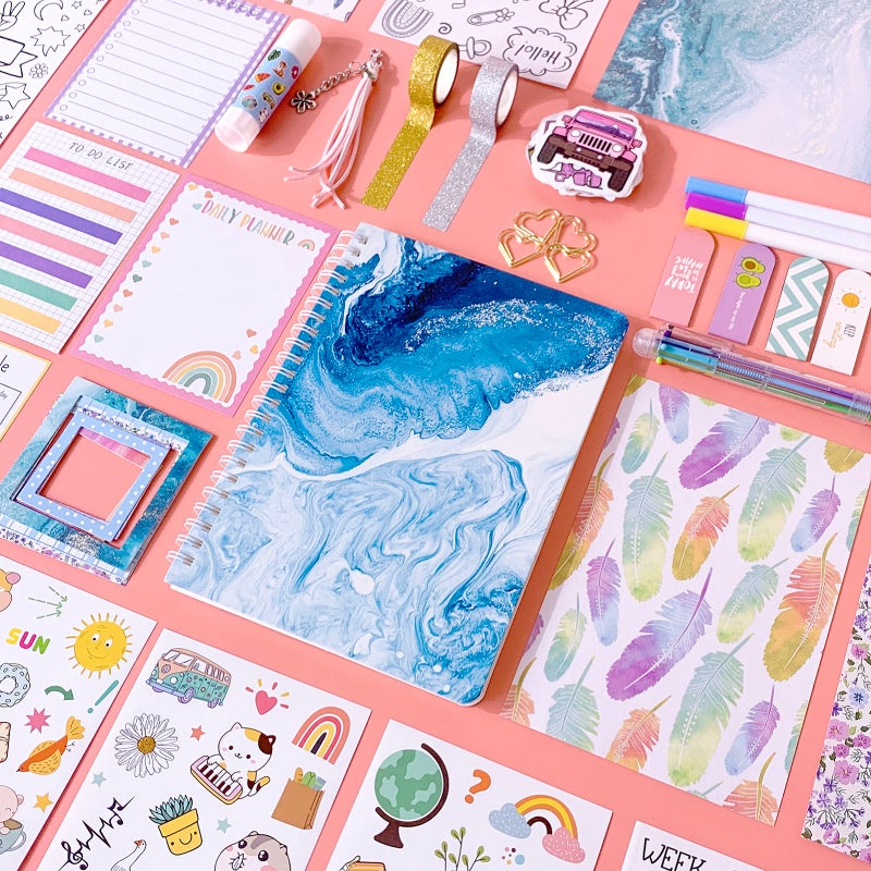 DIY Journal Kit Multicolor Acid-Free Paper & Smooth Writing - Boost Creativity Journaling Supplies for Girls Aged 6 And Up, Journaling, Scrapbooking, Note-Taking - Image 5