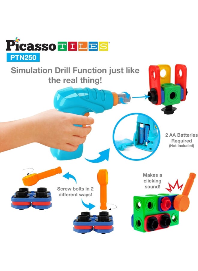 PicassoTiles Picasso Magnetic Engineering Construction Building Set with Idea Book 250-pieces - Image 5