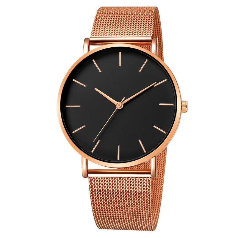 Y&D Foreign Trade European American Simple Fashion Men's Watch Stainless Steel Mesh Band Quartz Watch 40mm - Image 1