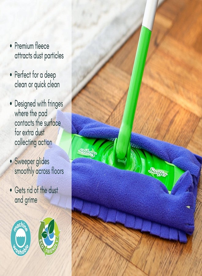 Xanitize Fleece Sweeper Mop Refills for Swiffer - Reusable, Dry Duster, for Hardwoods, Laminates - 5-Pack Rainbow II - Image 2