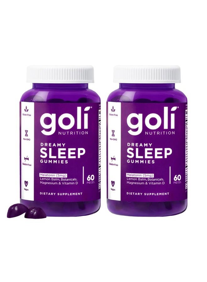 Goli حلوى النوم الحالم - 120 حبة - ميلاتونين، فيتامين د، مغنيسيوم، ومستخلص بلسم الليمون - خالية من الجيلاتين، خالية من الغلوتين، نباتية وغير معدلة وراثيًا - Image 1