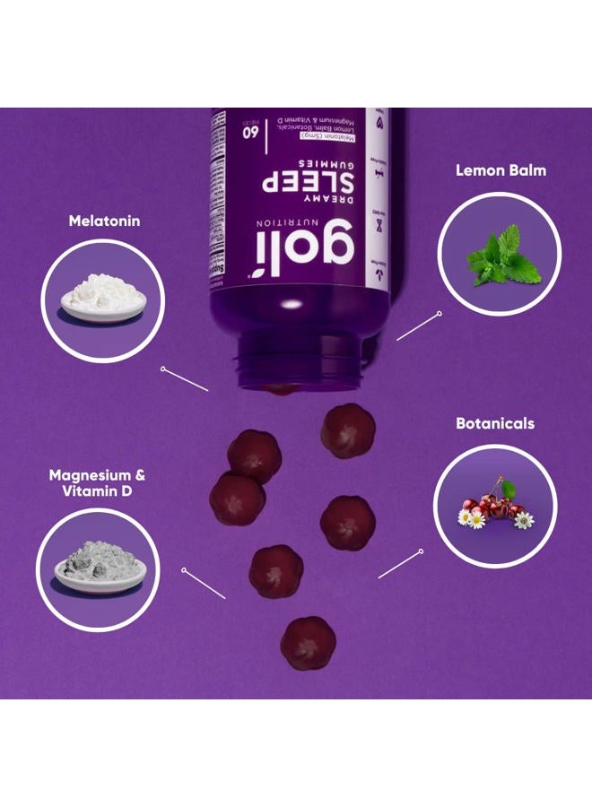 Goli حلوى النوم الحالم - 120 حبة - ميلاتونين، فيتامين د، مغنيسيوم، ومستخلص بلسم الليمون - خالية من الجيلاتين، خالية من الغلوتين، نباتية وغير معدلة وراثيًا - Image 3