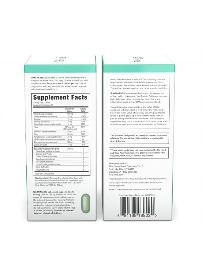 Relacore Extra Maximum Strength Stress-Mitigating Compound - Stress Relief Supplements - Cortisol Manager Supplements for Women - Regulate Stress-Related Cortisol, 90 Tablets - Image 3