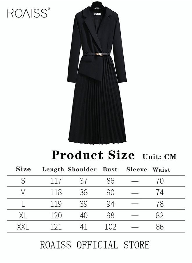 Women's Vintage Blazer Dress Women Elegant Office Dress with Belt Long Women V-Neck A-Line Dress Women Gorgeous Long Sleeve - pzsku/Z4F817007C0E8053A31D2Z/45/_/1691198624/edbda4f6-e92f-4b13-858f-c5e135bfc95b