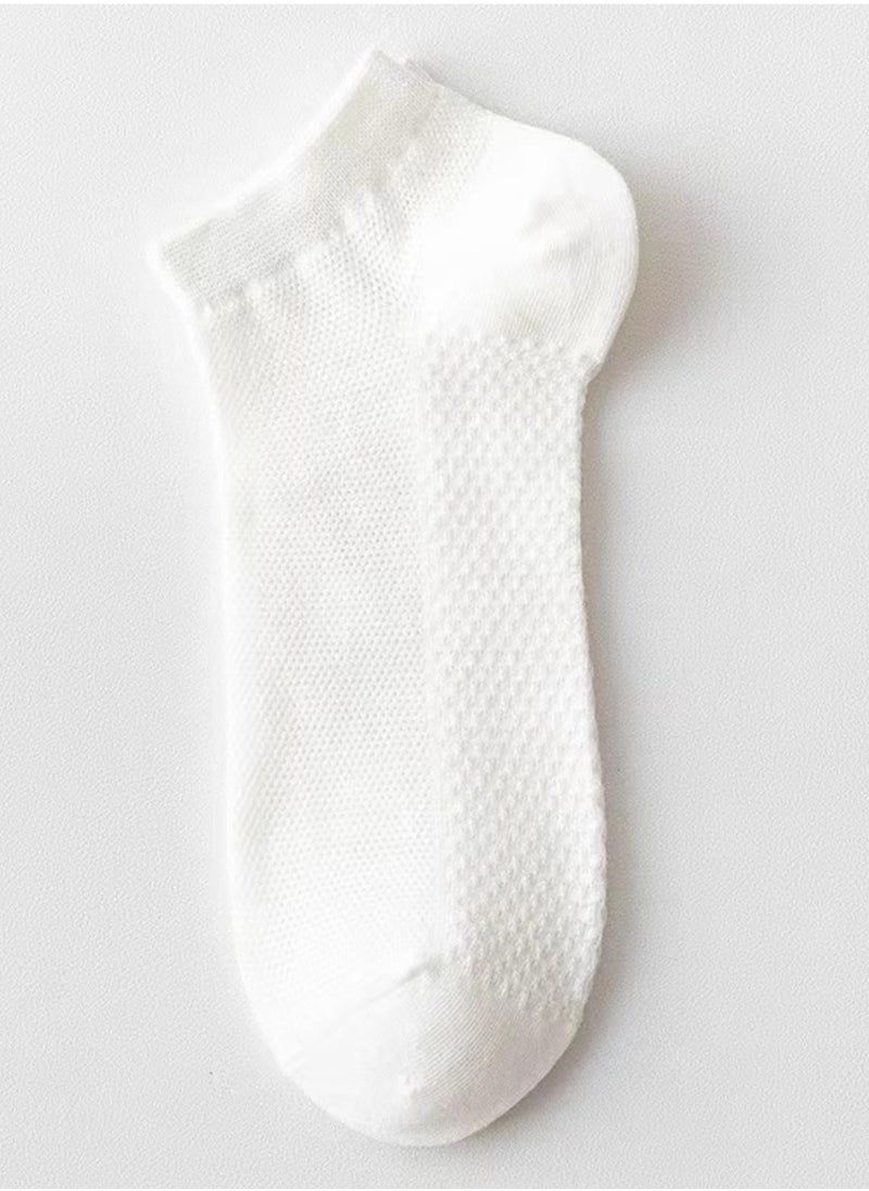 ZERIFAM ZERIFAM Men's Breathable Socks - Pure Cotton Breathable Mesh Short Socks, Sweat Absorbing And Odor-Resistant Men's Short Socks, 5 Pairs Of Summer Thin Solid Color Sweat Absorbing Socks.  - Image 4