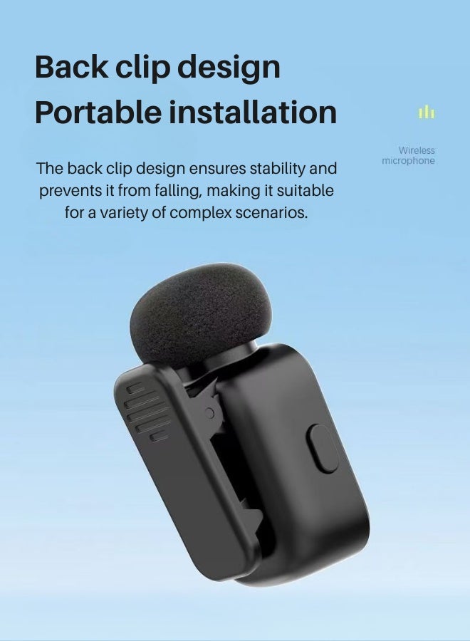 Mini-8 Wireless Microphone (2TX+2RX)- Noise Cancellation Microphone For Iphone 15/16 Android Smartphones Ultra Mini Mike Wireless - Mic For Vlogging Tiktok Youtube Content Creators Live Streaming - Image 2