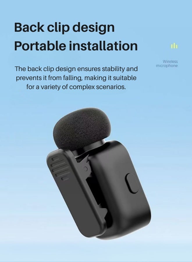 general Mini Wireless Microphone (2TX+2RX)- Noise Cancellation Microphone For Iphone 17/Iphone 15/16 Android Smartphones Ultra Mini Mike Wireless - Mic For Vlogging Tiktok Youtube Content Creators Live Streaming - Image 2