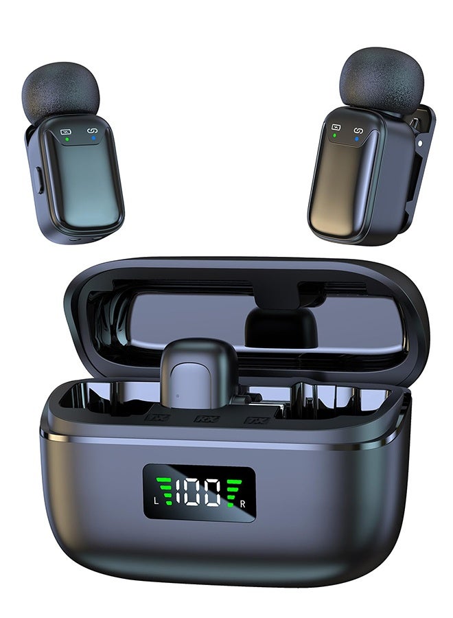 Wireless Lavalier Microphone Mini Clip On Mic 2TX 2RX for iPhone Android, Lapel Mic Plug and Play Noise Cancellation Hi Fi Sound, Portable Mic for Vlogging Live Streaming TikTok YouTube Creators - Image 1