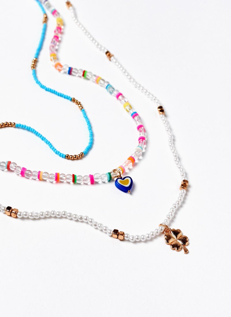 Zippy - Zippy Set of Necklaces for Girls Clover and Heart - Image 1