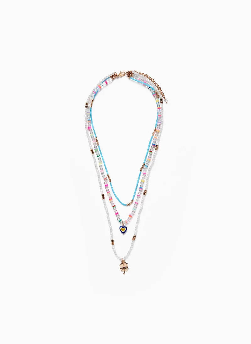 زيبي Zippy Set of Necklaces for Girls Clover and Heart