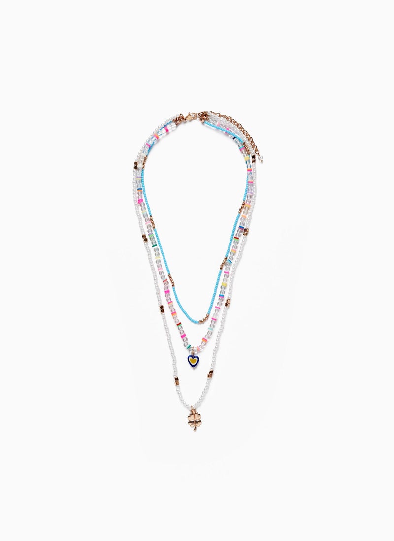 Zippy - Zippy Set of Necklaces for Girls Clover and Heart - Image 1