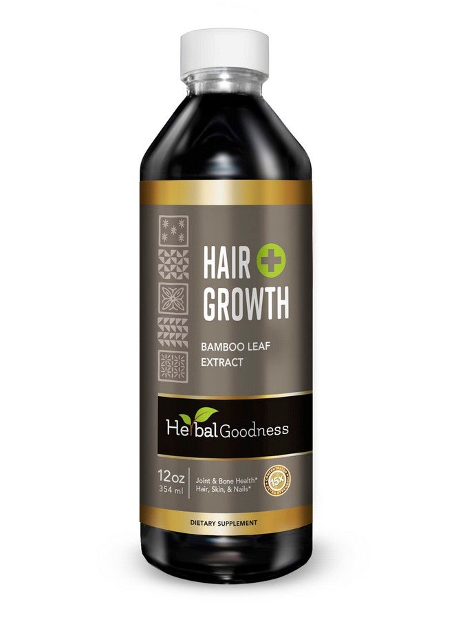 Herbal Goodness Hair Growth Plus 12oz - Bamboo Hair Product with Collagen, Keratin and Vitamins for Women and Men - Healthy Hair, Skin and Nails - 1 Bottle - Image 1
