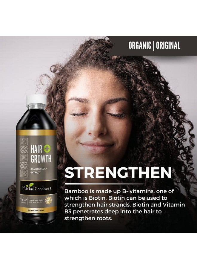 Herbal Goodness Hair Growth Plus 12oz - Bamboo Hair Product with Collagen, Keratin and Vitamins for Women and Men - Healthy Hair, Skin and Nails - 1 Bottle - Image 5