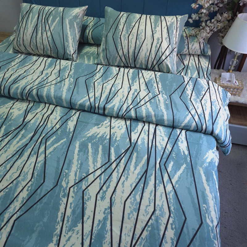 Golden Bed King Size 230 * 240 Cotton Amreya Luxury Quilt Cover (Art Flow) - Image 1