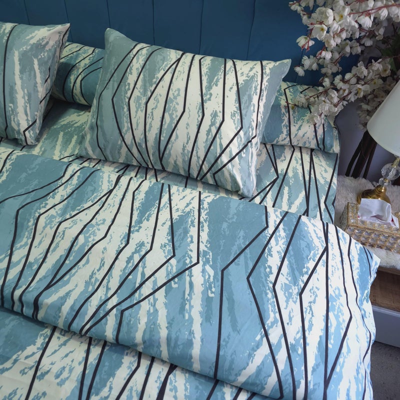 Golden Bed King Size 230 * 240 Cotton Amreya Luxury Quilt Cover (Art Flow) - Image 3