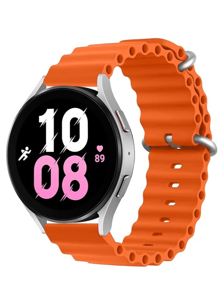 سوار محيطي 22 ملم لساعة سامسونج جالاكسي 3 45 ملم/ساعة جالاكسي 46 ملم/جير S3 فرونتير/كلاسيك/لساعة هواوي جي تي 3/برو/جي تي 2/برو/ جي تي 46 ملم، سوار معصم رياضي من السيليكون للنساء والرجال (برتقالي) - Image 1