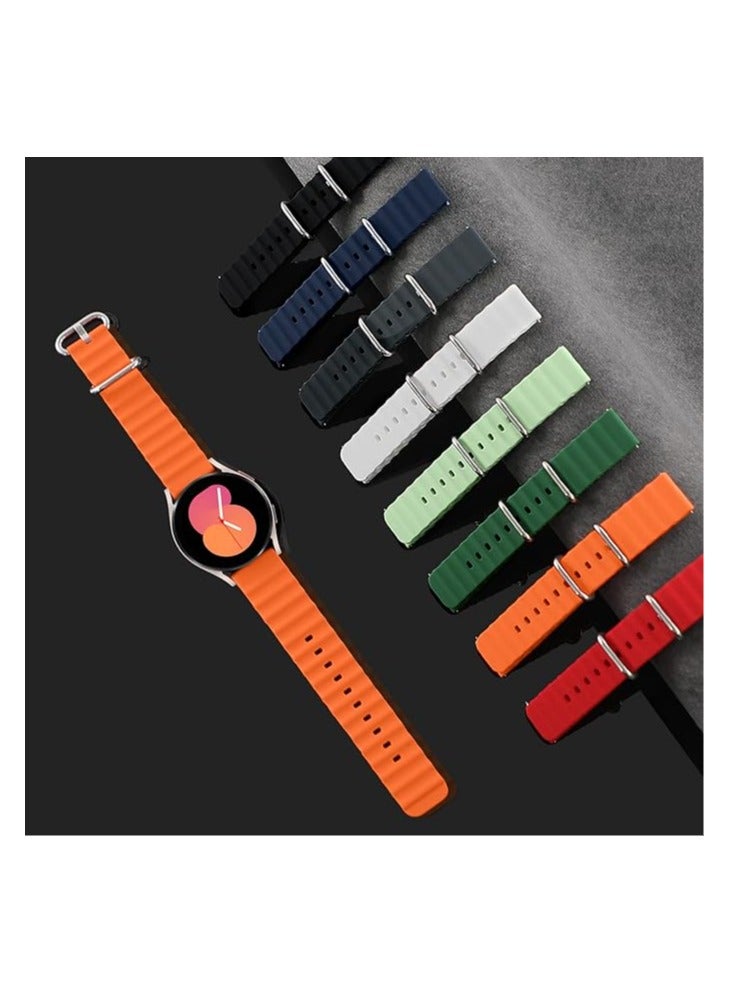 سوار محيطي 22 ملم لساعة سامسونج جالاكسي 3 45 ملم/ساعة جالاكسي 46 ملم/جير S3 فرونتير/كلاسيك/لساعة هواوي جي تي 3/برو/جي تي 2/برو/ جي تي 46 ملم، سوار معصم رياضي من السيليكون للنساء والرجال (برتقالي) - Image 2