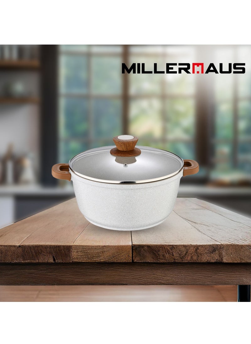 MILLERHAUS Millerhaus Casserole Ø28X12Cm Cast Alu Induction With Glass Lid, High-Quality Non-Stick Coating Compatibility  - Image 4