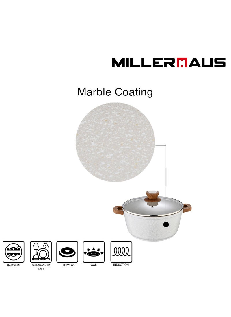MILLERHAUS Millerhaus Casserole Ø28X12Cm Cast Alu Induction With Glass Lid, High-Quality Non-Stick Coating Compatibility  - Image 5