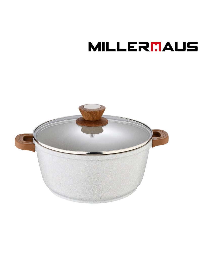 MILLERHAUS Millerhaus Casserole Ø28X12Cm Cast Alu Induction With Glass Lid, High-Quality Non-Stick Coating Compatibility  - Image 1