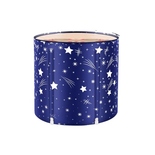 STARBRILLIANT Portable Foldable Bathtub, Collapsible Adult Travel Bath Tub for Camping, Home & Spa, Space-Saving Storage, Durable PVC Material (Starry Sky B, 27inch) - Image 1