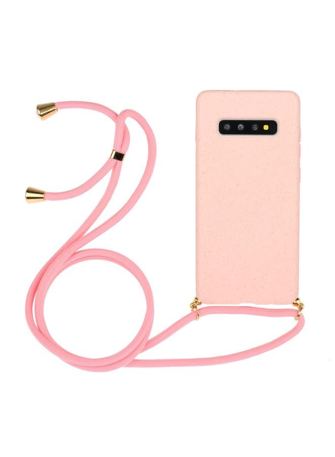 اس-توب جراب لهاتف Galaxy S10 Plus مصنوع من مادة قش القمح + جراب واقٍ من مادة TPU مع حبل - Image 1