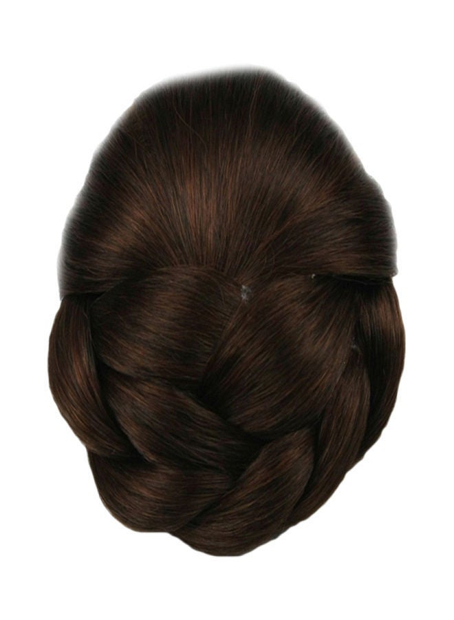 NIBEMINENT Braded Hair Bun Wig Dark Brown