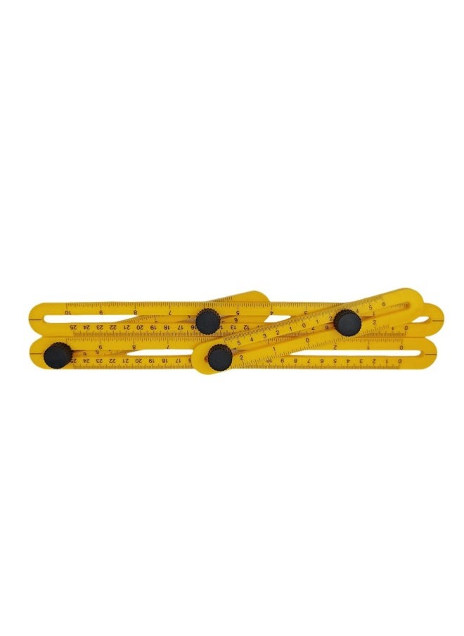 ABS Four-fold Rule Multifunctional Plastic Movable Fold Rule Four-sided Rule Four-angle Rule Folding Rule Multi-angle Folding Rule Measuring Tool-Model:Four-fold Ruler