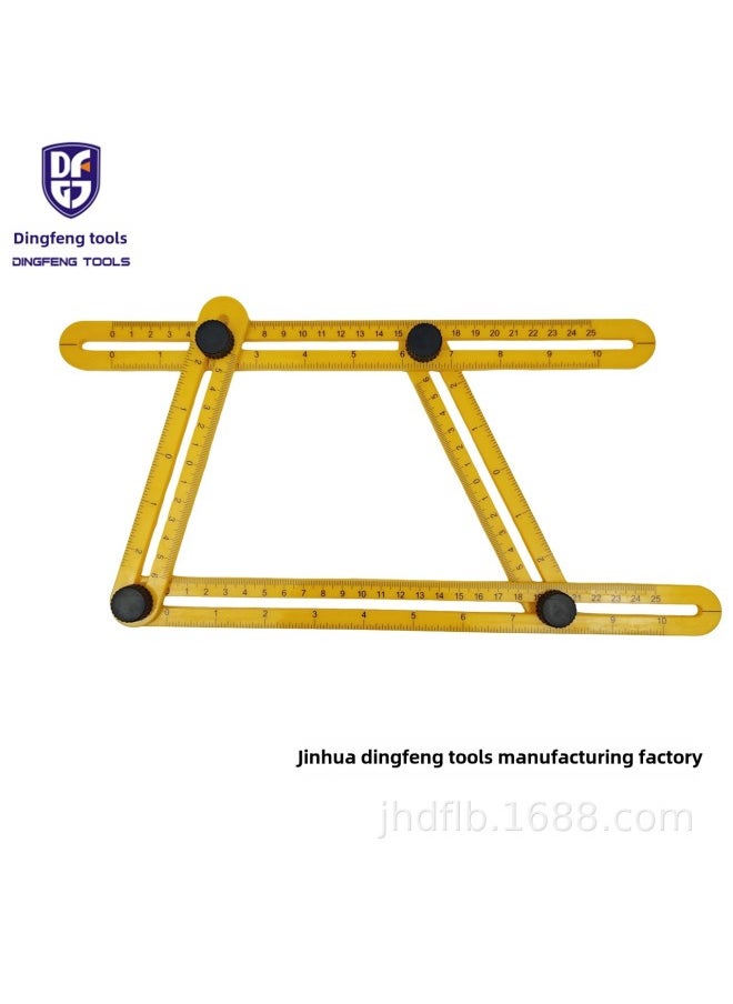 ABS Four-fold Rule Multifunctional Plastic Movable Fold Rule Four-sided Rule Four-angle Rule Folding Rule Multi-angle Folding Rule Measuring Tool-Model:Four-fold Ruler