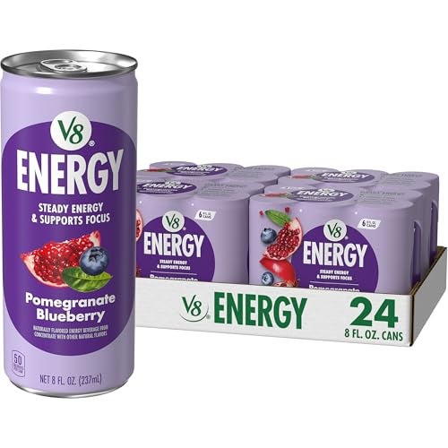 V8 Energy Pomegranate Blueberry Energy Drink 8 fl oz Can 24 Pack - Image 1