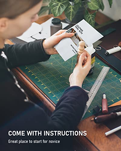 FifthQuarter Leather Tooling Kit: 458 Pcs Essential Leather Working Tools and Supplies for Starter with Guide Craft Tool Kits with Organizer for Stamping | Cutting | Stitching | Carving - Image 5