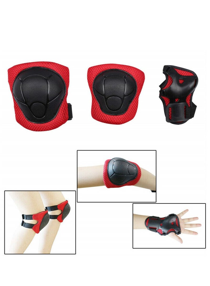 G-50 طقم واقي الحماية للأطفال 6 قطع للتزلج وركوب الدراجات والسكوتر، أسود×أحمر - Image 5