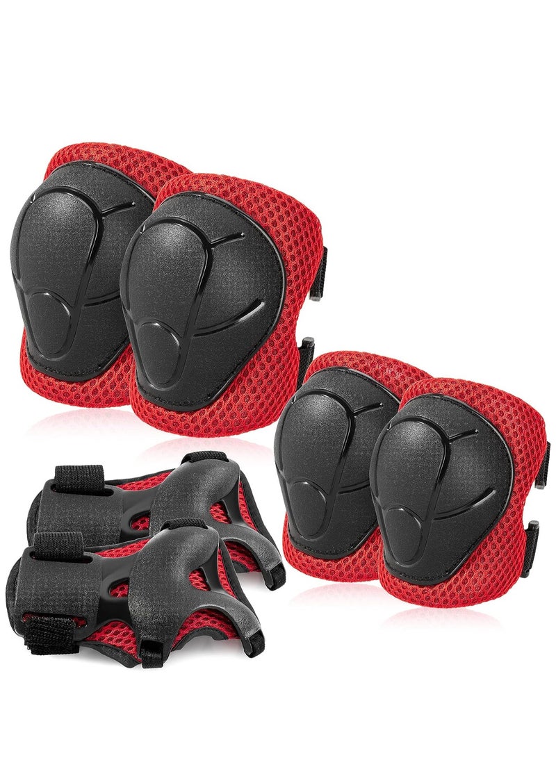 G-50 طقم واقي الحماية للأطفال 6 قطع للتزلج وركوب الدراجات والسكوتر، أسود×أحمر - Image 1