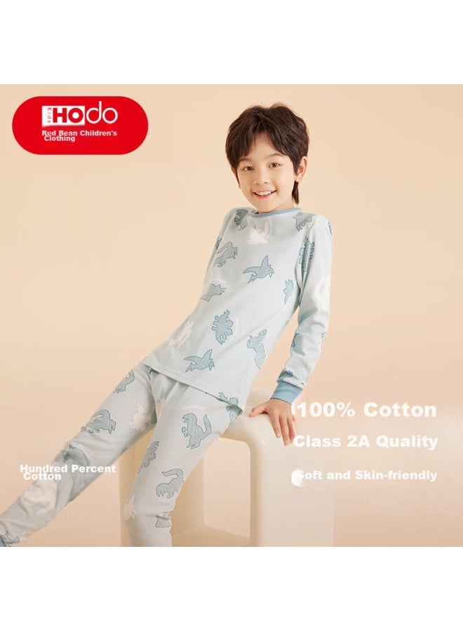 Hodo Pure Cotton Autumn Underwear Set For Older Children, Fall And Winter Inner Wear, Children's Home Pajamas M1086 Little Pink Rabbit 160 - Image 1