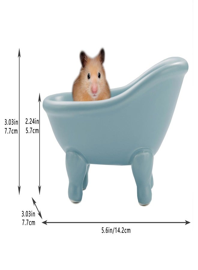 dodococa 1 Piece 5.6" Colorful Ceramic Mini Clawfoot Bathtub Soap Dish Decortative Soap Dish Small Planter Makeup Organizer Container Hamster Bathtub(Blue) - Image 5