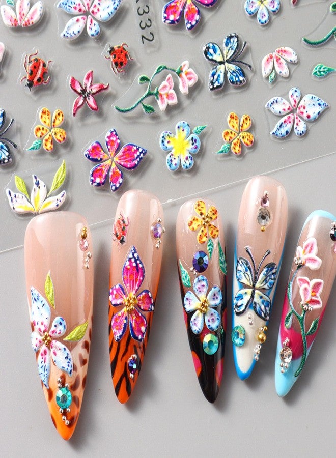 TailaiMei Star Nail Stickers, 4 Sheets Embossed Gold Sliver Star Self-Adhesive Nail Art Decals for DIY Nail Decorations (515) - Image 3