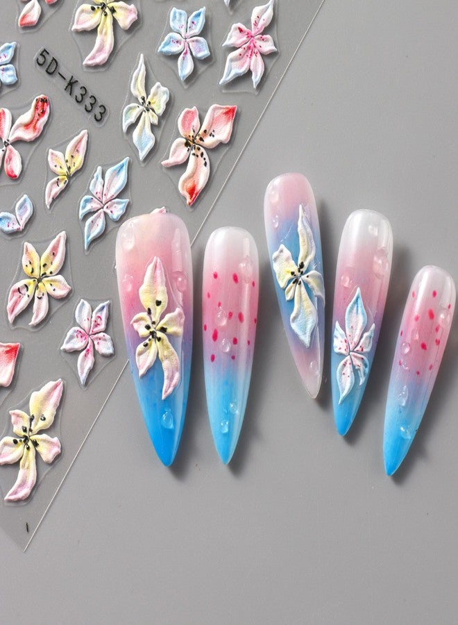 TailaiMei Star Nail Stickers, 4 Sheets Embossed Gold Sliver Star Self-Adhesive Nail Art Decals for DIY Nail Decorations (515) - Image 4