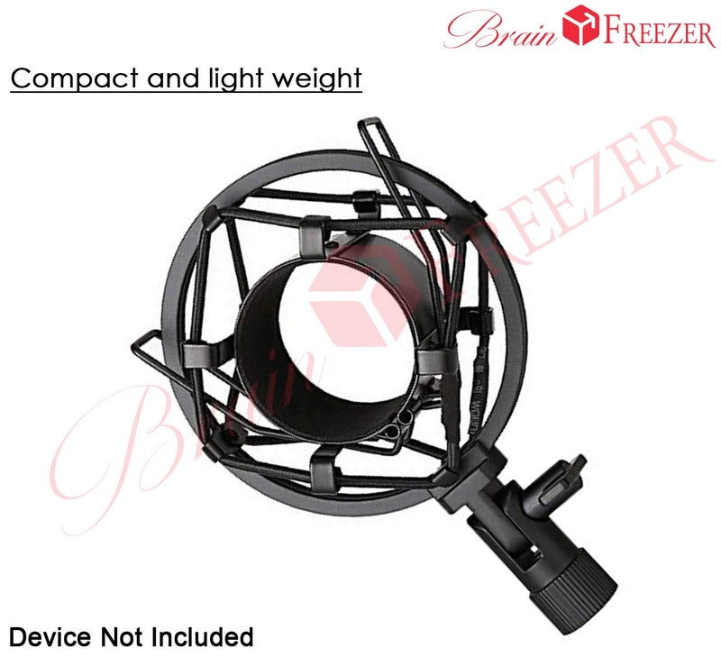 Brain Freezer Microphone Metal Shock Mount Cradle Holder Clip Stand for Condenser Mic, Anti-Vibration Suspension Shock Mount Holder Black - Image 4