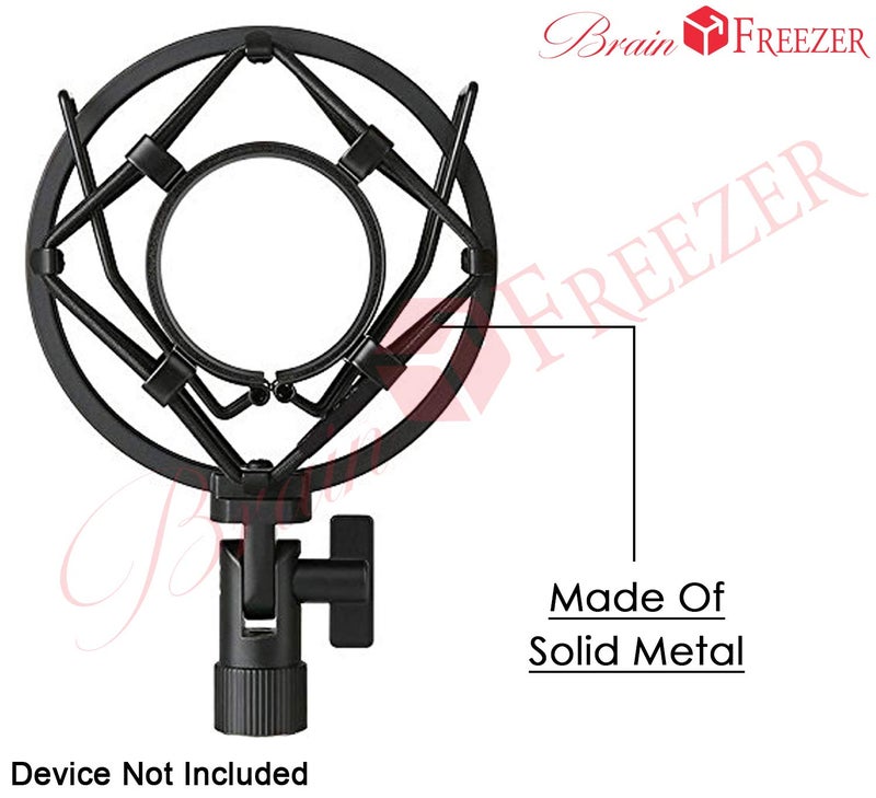 Brain Freezer Microphone Metal Shock Mount Cradle Holder Clip Stand for Condenser Mic, Anti-Vibration Suspension Shock Mount Holder Black - Image 5