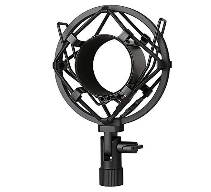 Brain Freezer Microphone Metal Shock Mount Cradle Holder Clip Stand for Condenser Mic, Anti-Vibration Suspension Shock Mount Holder Black - Image 1
