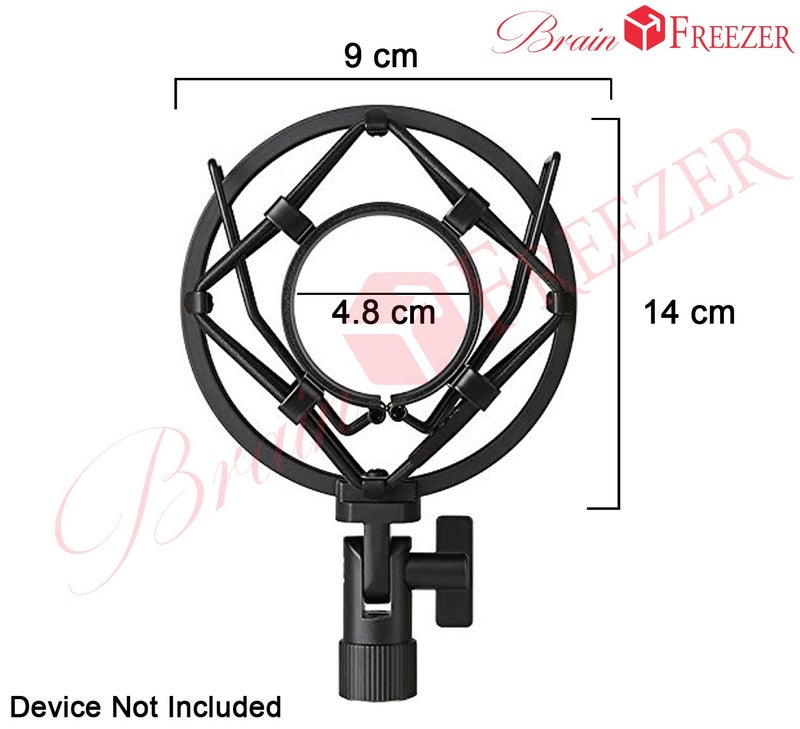 Brain Freezer Microphone Metal Shock Mount Cradle Holder Clip Stand for Condenser Mic, Anti-Vibration Suspension Shock Mount Holder Black - Image 3