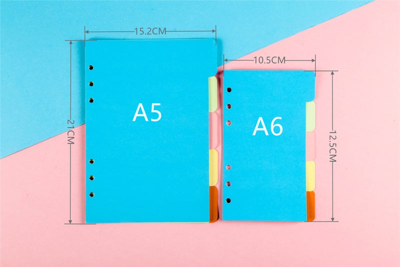 E-Commerce Spot Paper 6-Hole A5 Color Index Separator A6 Draft Book Classification Loose-Leaf Core Separator Inner Page - Image 1