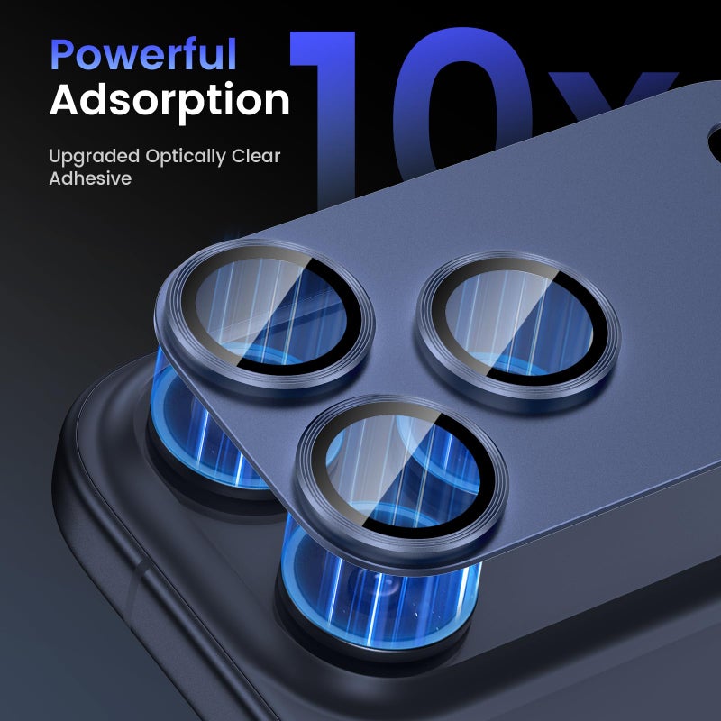 Tensea for iPhone 17 Pro Max Camera Lens Protector, Metal Aluminum Alloy Tempered Glass Cover Camera Screen Protector Accessories, Case Friendly - Image 4