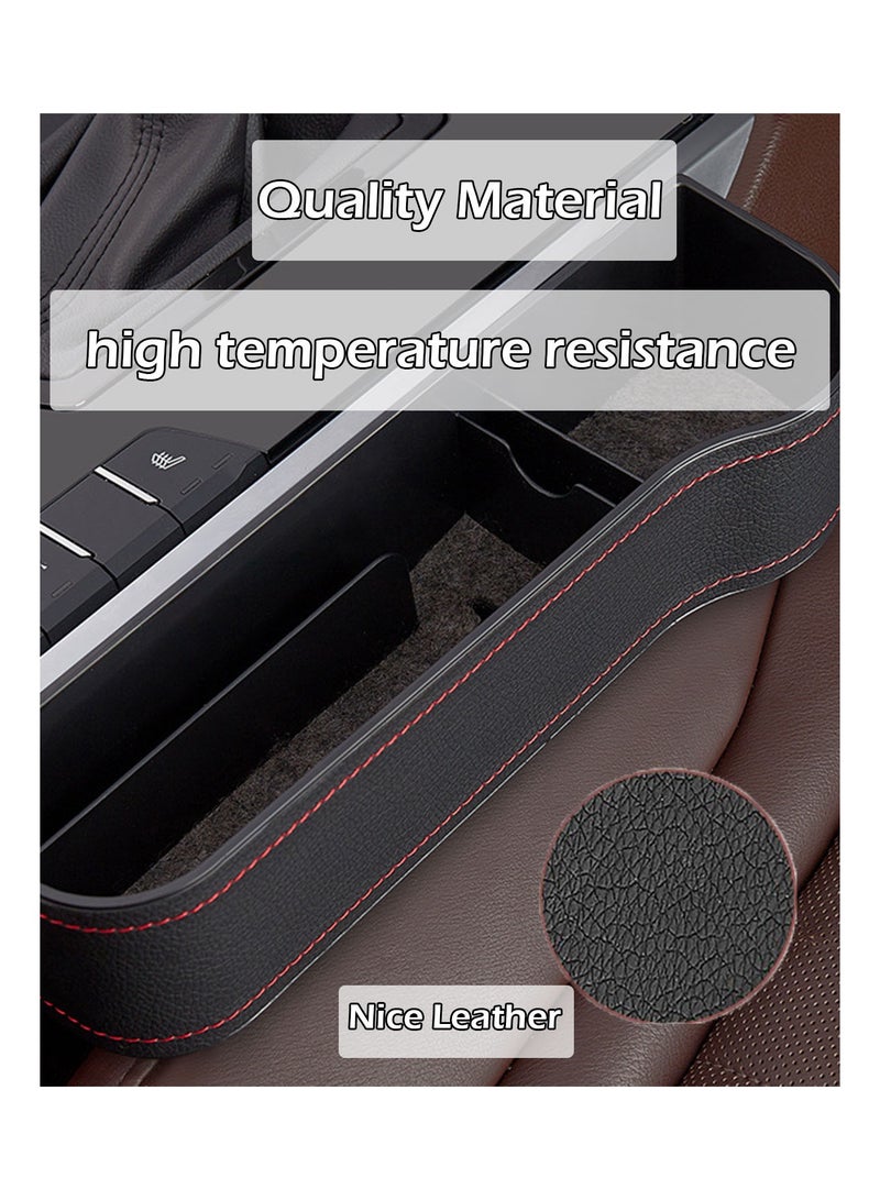 Car Seat Gap Filler, 2 Pack Leather Car Storage Box With Cup Holder, Automotive Seat Organizer With Charging Cable Hole For Mobile Phone, Organizers For Keys, Sunglasses, Cards, Earphone - Image 5