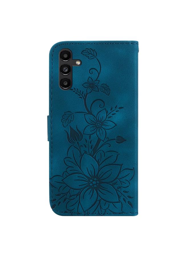 اس-توب جراب لهاتف Samsung Galaxy A13 5G جراب هاتف جلدي منقوش بزهرة الزنبق - Image 3