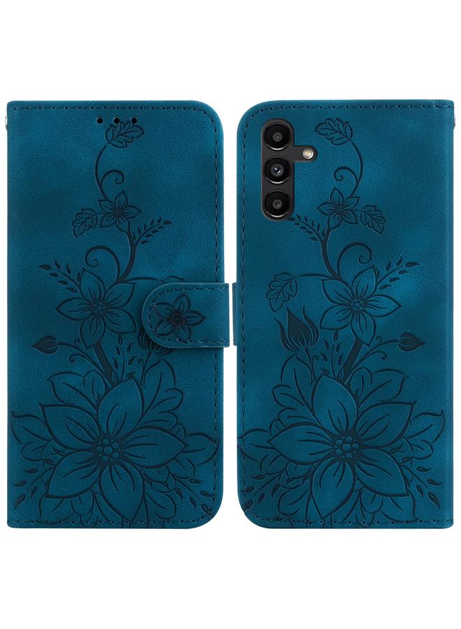 اس-توب جراب لهاتف Samsung Galaxy A13 5G جراب هاتف جلدي منقوش بزهرة الزنبق - Image 1