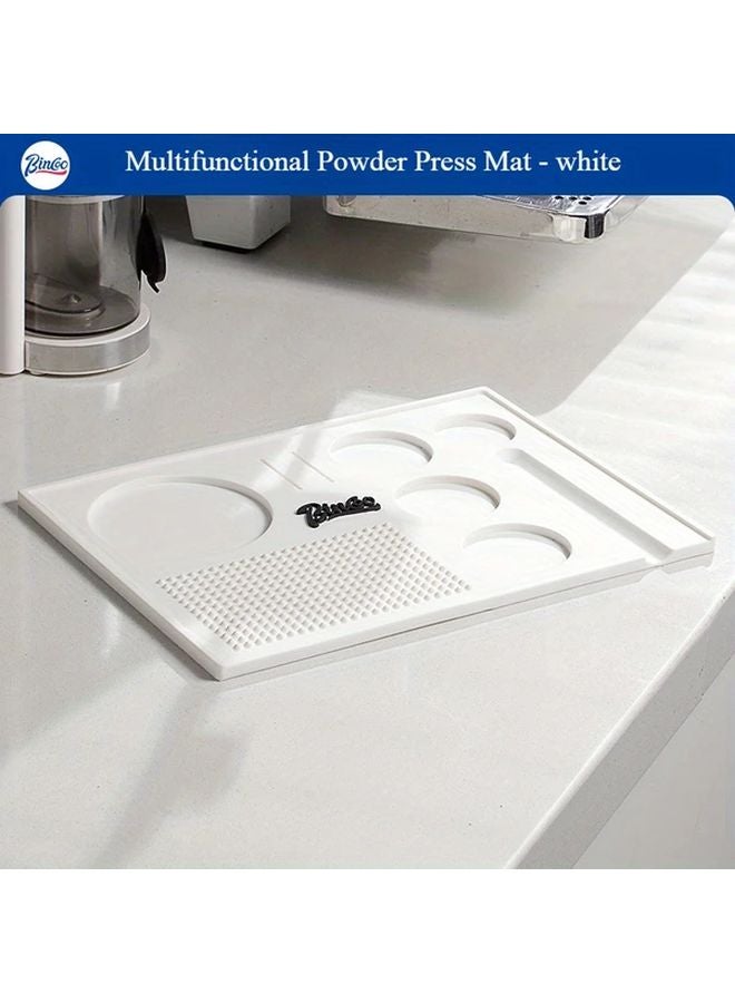 White Multifunctional Coffee Powder Press Pad 51 53 58mm Universal Barista Tool - Image 1