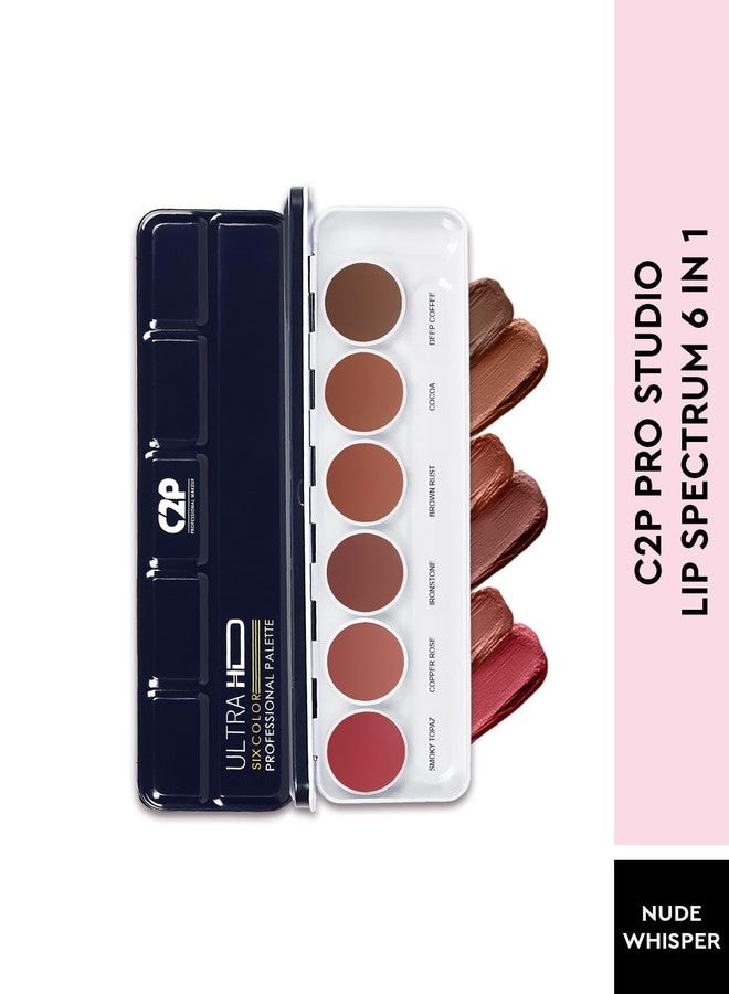 C2P PROFESSIONAL MAKEUP C2P Pro 6-Shade Lipstick Palette for Women (21g) - Nude Creamy Matte Lip Colors | Blusher & Contour | Waterproof, Lightweight, Long-Lasting & Hydrating Lipstick Kit (Nude Whisper) - Image 2