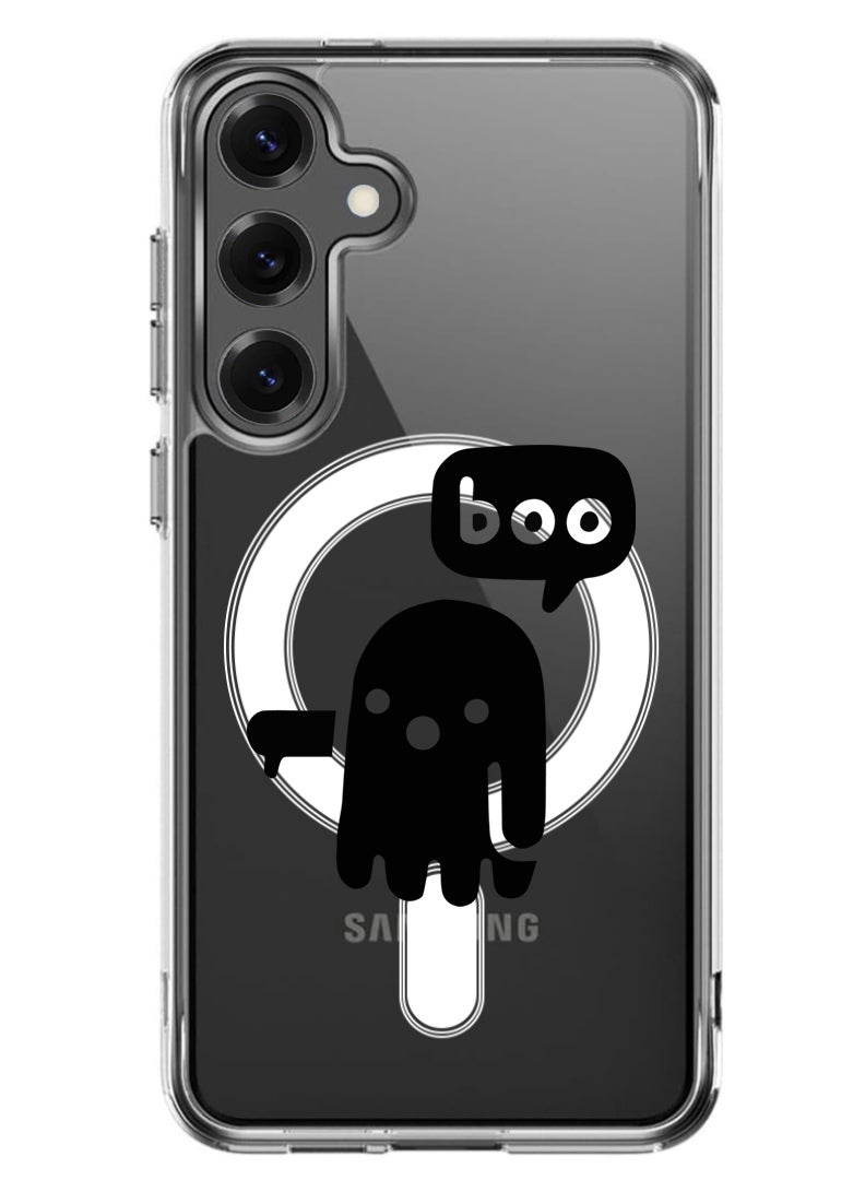 Theodor Magnetic Case for Samsung Galaxy S25 Plus 6.7-inch Compatible with MagSafe Wireless Charging, Shockproof Phone Bumper Cover Boo - Black - Image 1